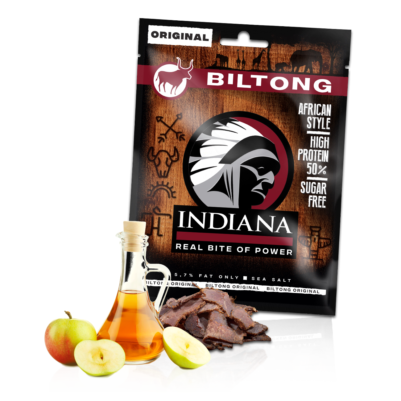 Indiana Jerky hovězí sušené maso Biltong ORIGINAL