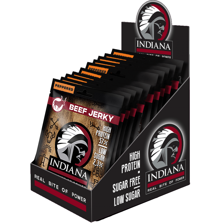 Indiana Jerky Hovězí sušené maso Peppered 10ks