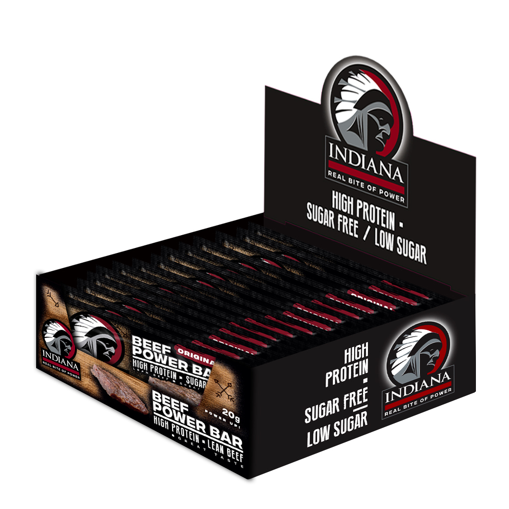 Indiana Jerky sušený hovězí steak Beef Power Bar Original 10ks