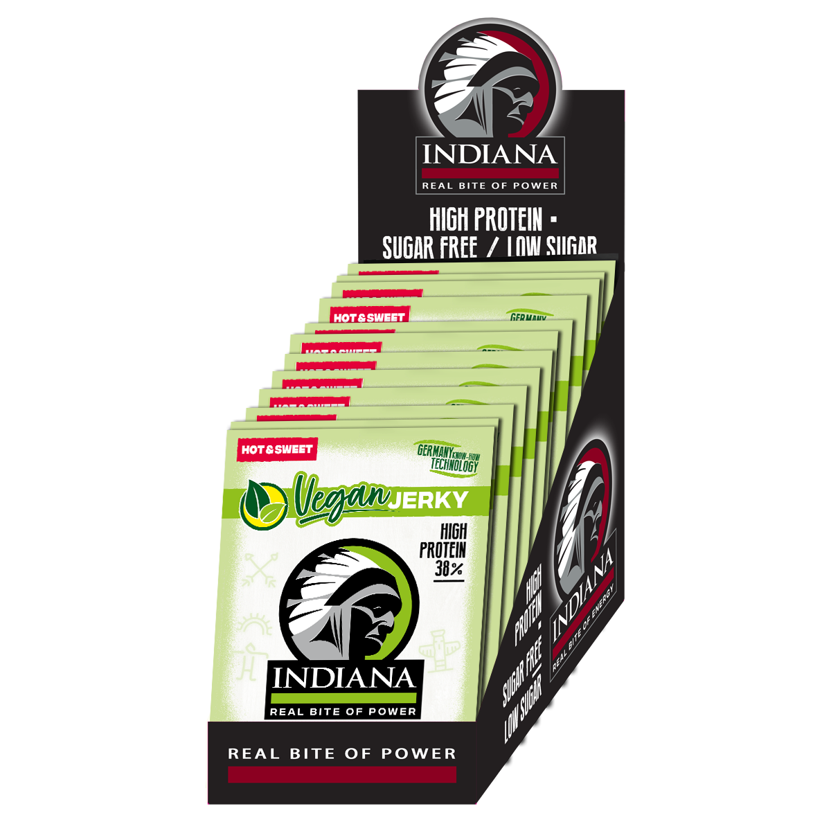 Indiana Jerky Vegan Jerky Hot&Sweet 10ks - 250g